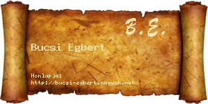 Bucsi Egbert névjegykártya
